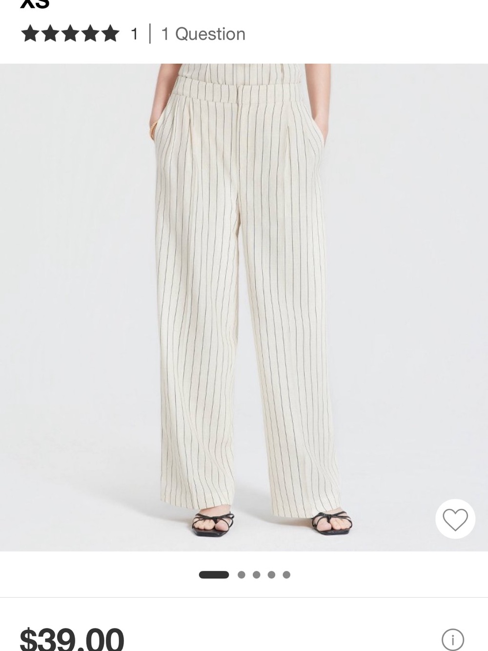 a new day Cream Pinstripe Wide-Leg Trousers with Black Stripes